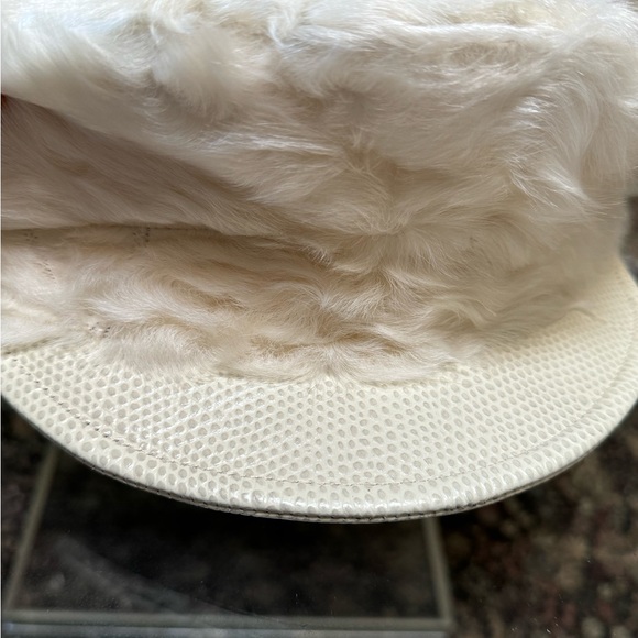 NWOT Eric Javits lamb fur leather cap - Picture 6 of 12